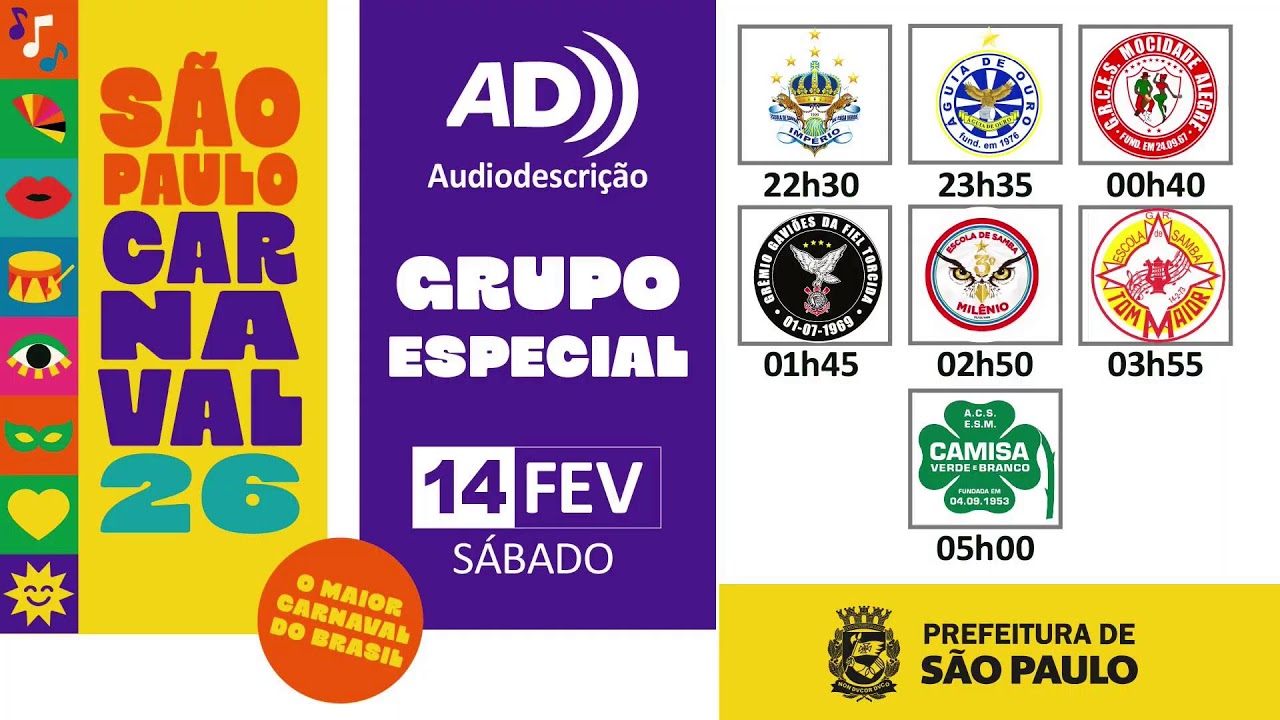 14/02 | Audiodescrição do Carnaval de São Paulo 2026 - Grupo Especial