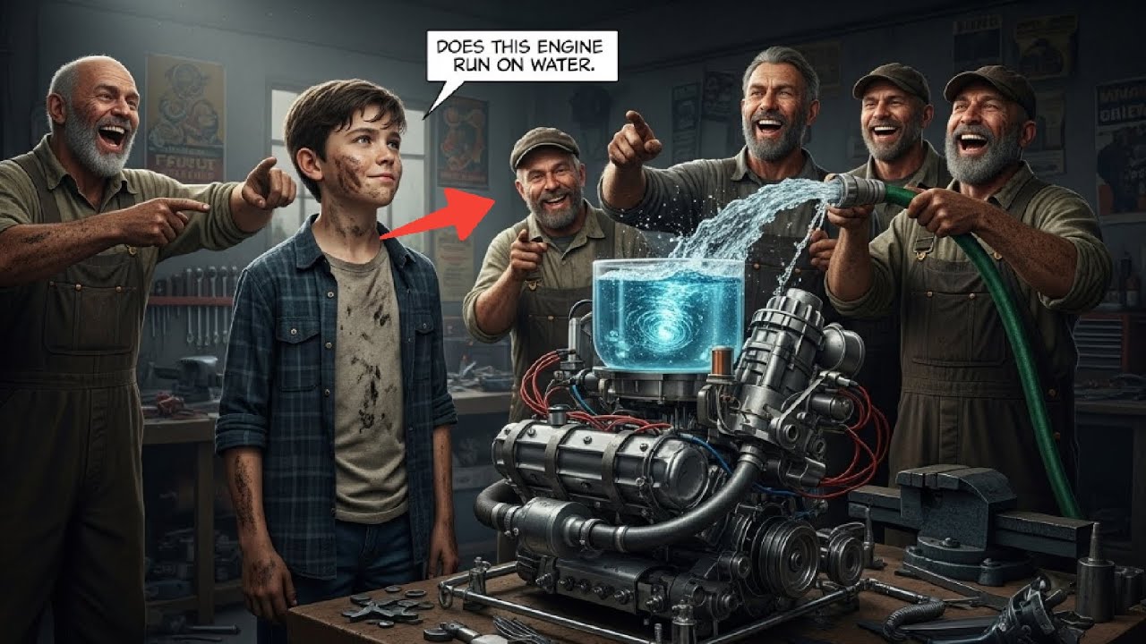 “DOES THIS ENGINE RUN ON WATER?”  They Laughed at the 14-Year-Old Boy Mechanic… Until THIS Happened!