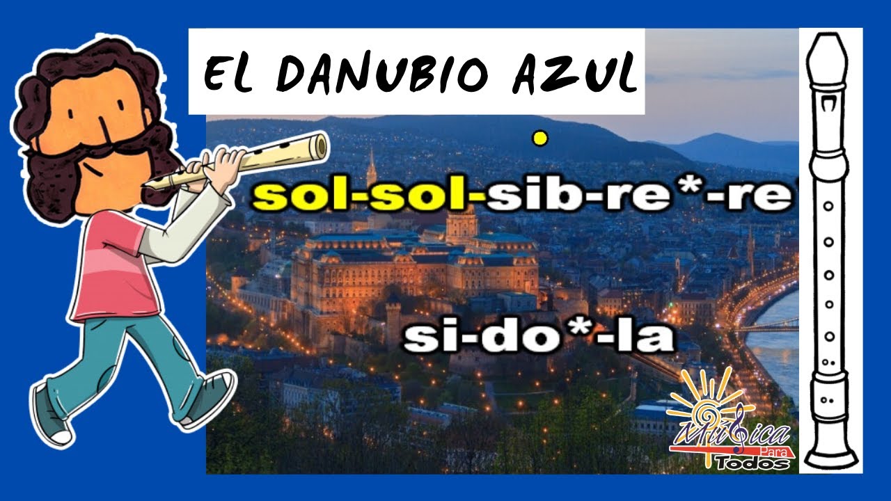 Danubio Azul (VALS) ► FLAUTA DULCE - Con NOTAS Fácil // Johann Strauss ► The Blue Danube