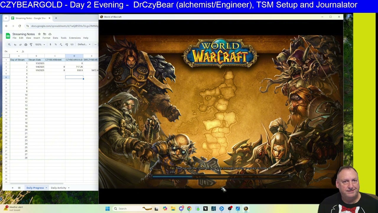 Day 3 -Having fun in WOW...TSM setup for adventurers and banker,