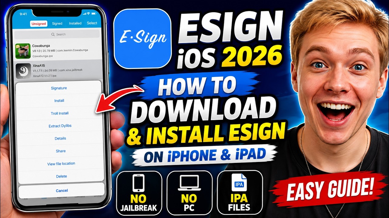 eSign Download iOS 2026 - How To Download & Install eSign on iPhone & iPad➡️DIRECT INSTALL NO PC