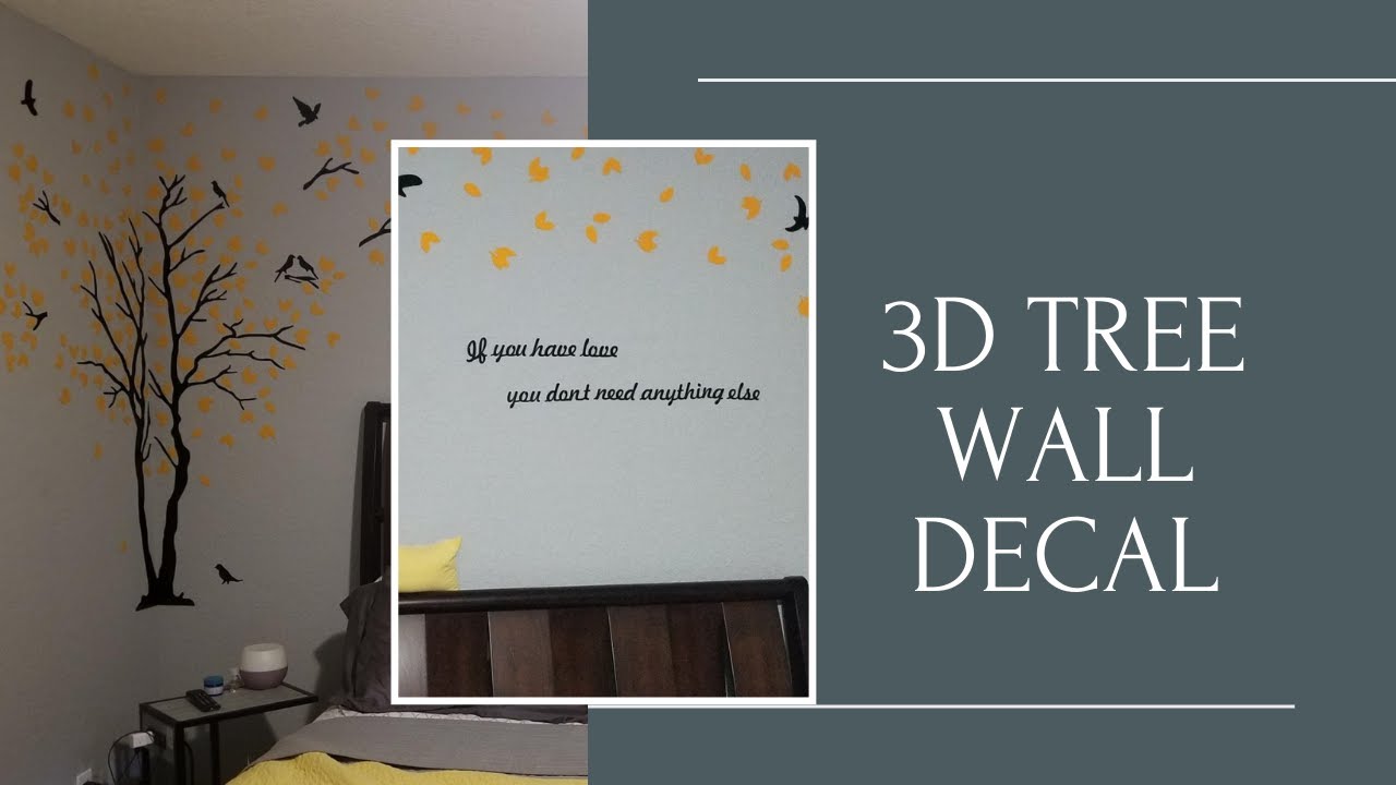 DIY Bedroom wall decal project | Tree Wall Decal 3D Bedroom Yellow Acrylic | Bedroom Wall Decor