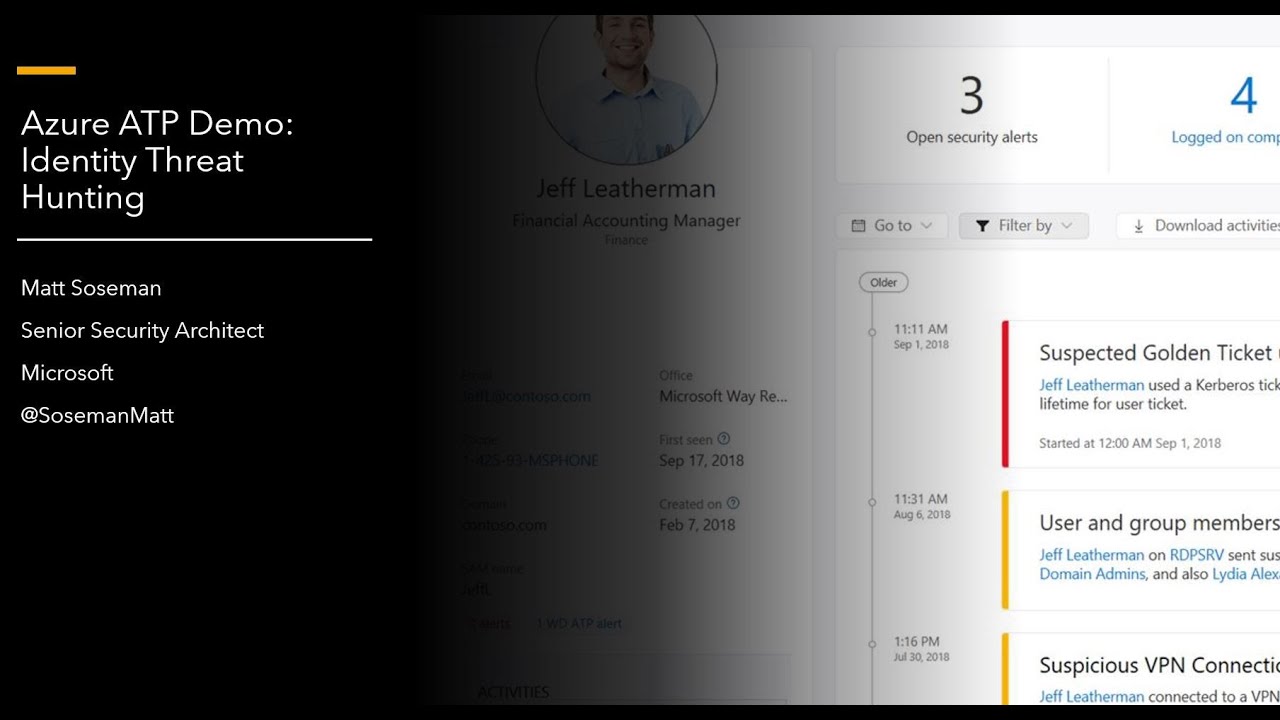 Azure ATP Demo: Identity Threat Hunting