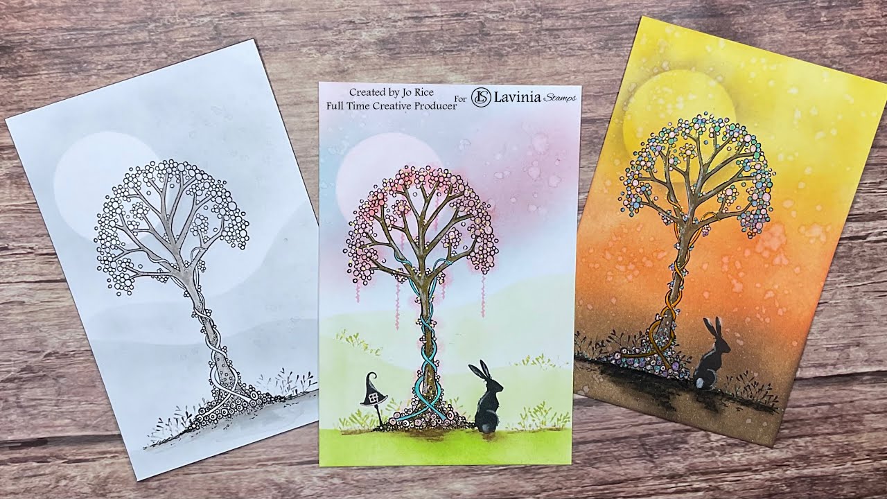 Отдых под нашим Дзен-деревом от Джо Райс #laviniastamps #cardmakingvideo