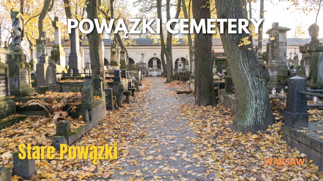 Walking tour of  Powązki Cemetery walking, historic necropolis, Warsaw, Poland