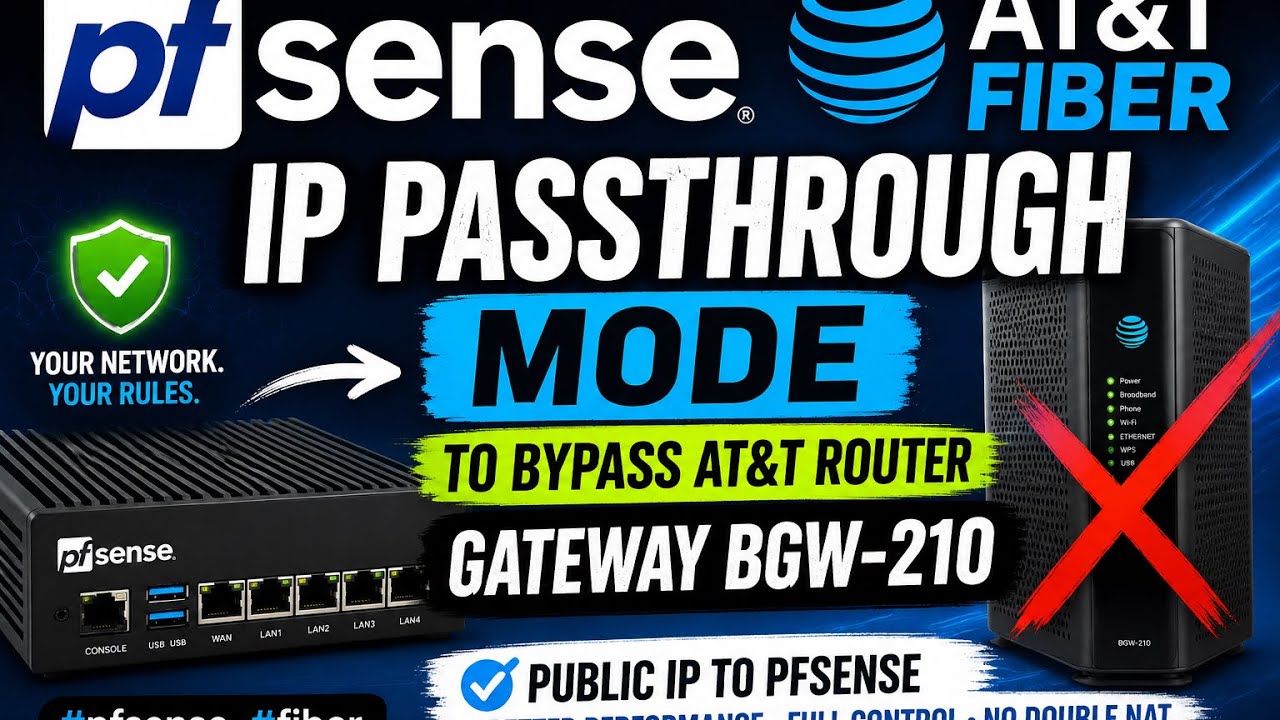 Bypass the AT&T Fiber Gateway with pfSense (BGW210 IP Passthrough Setup)