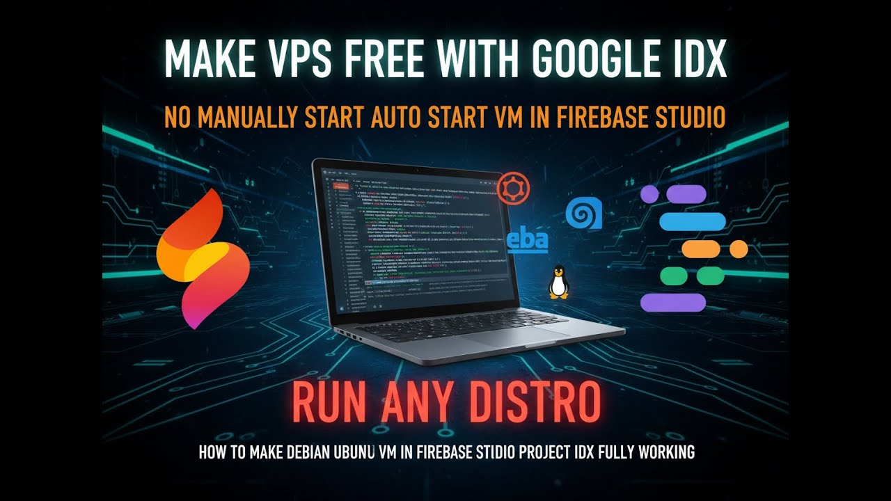 Make VPS Free With Google IDX No Manual Start | Auto Start VM In Firebase Studio