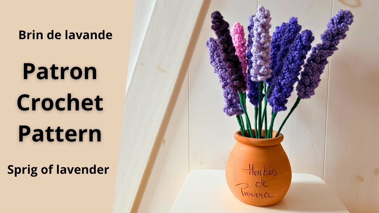 Brin de lavande au crochet🪻Easy Crochet Lavender Sprig | Tutoriel facile