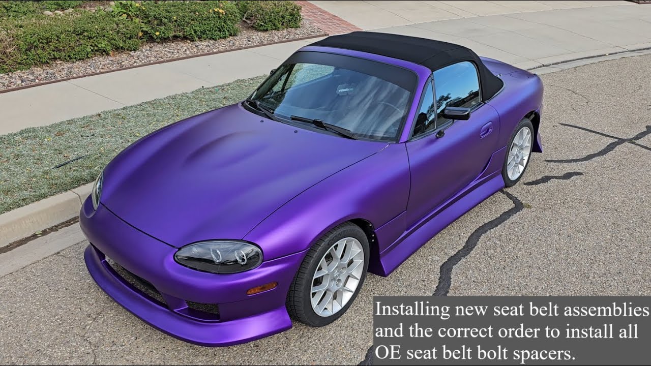 How To Install Seat Belts In a Mazda Miata NB + Correct Order For The OEM Seat Belt Bolt Spacers