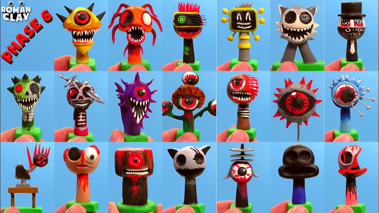 Making ALL SPRUNKI PHASE 6 😬 Sculpting with Clay