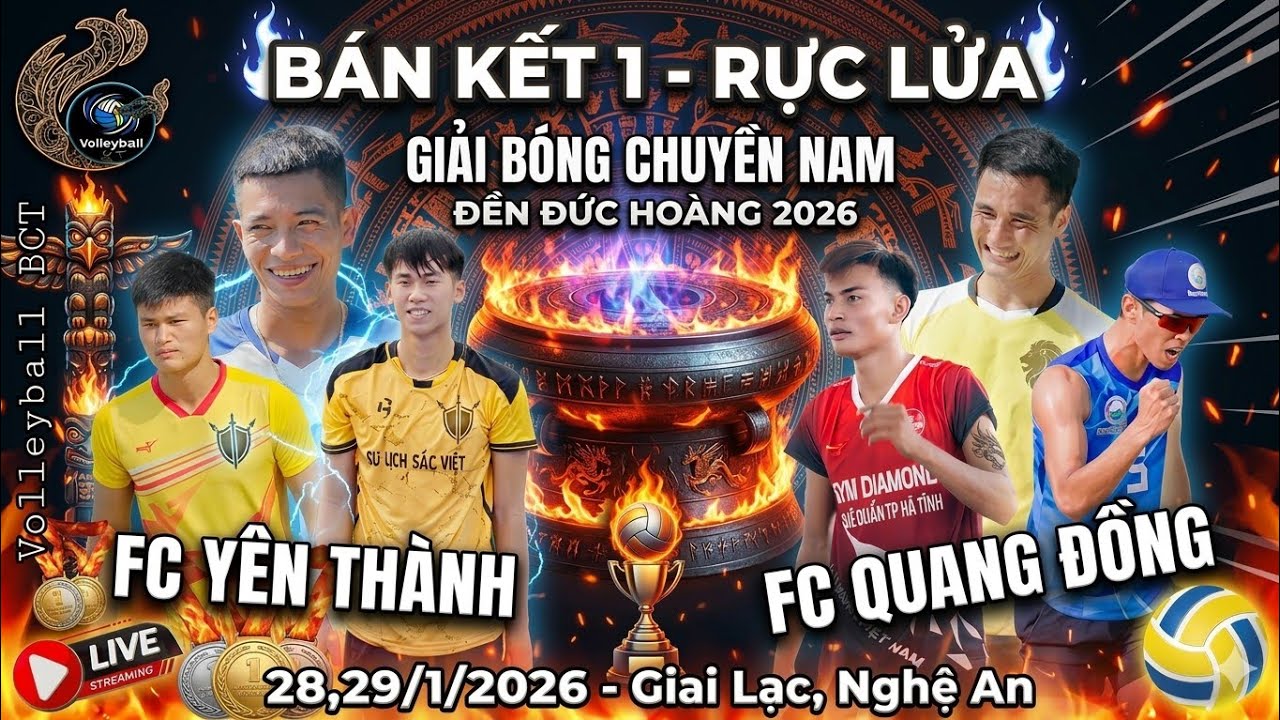 🔴 TRỰC TIẾP BÁN KẾT 1 : YÊN THÀNH ( Mỏ , Nguyên , Sang ) vs QUANG ĐỒNG ( Hưu Đen , Trường TB ) 