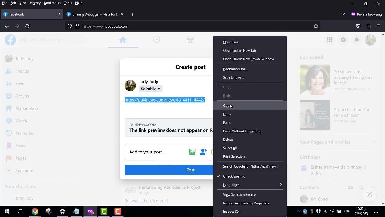 Solving the problem of not showing the article link preview on Facebook