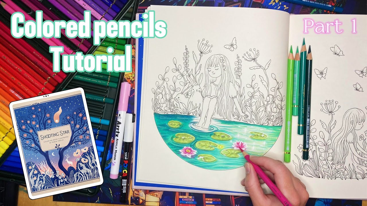Speedcolouring | Polychromos | Coloured pencils tutorial | Maria Trolle | Shooting star