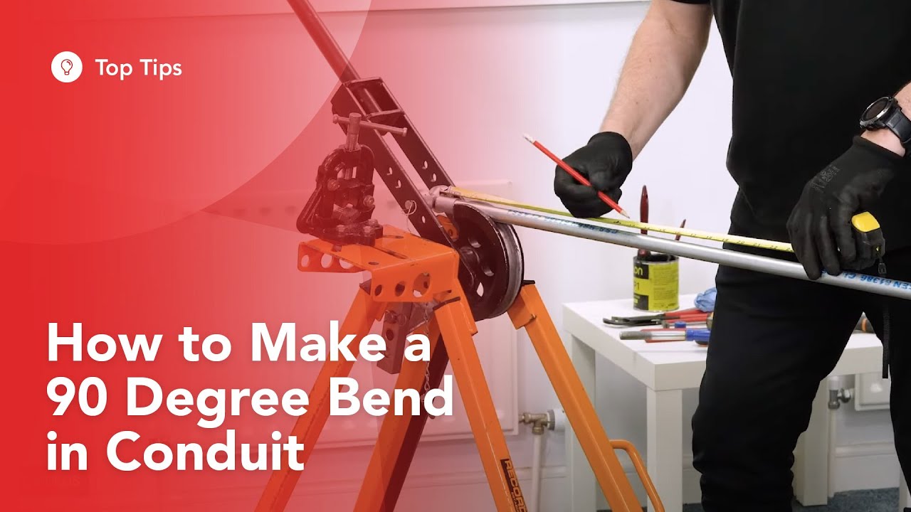 How to make a 90 degree bend in conduit demonstration
