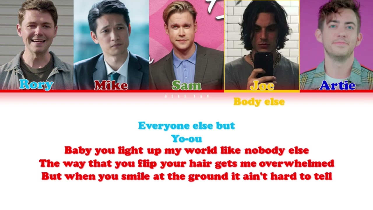 Glee What Makes You Beautiful Color Coded Lyrics