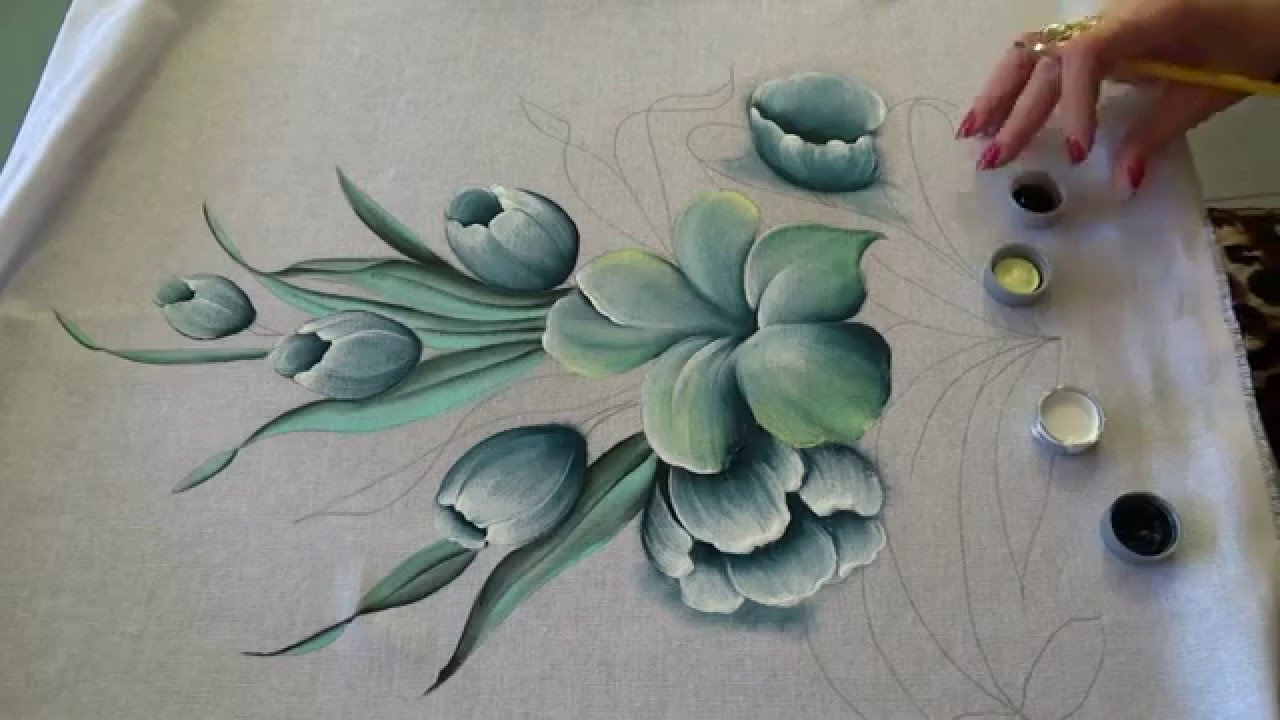 Como pintar tulipas em tecido parte 2