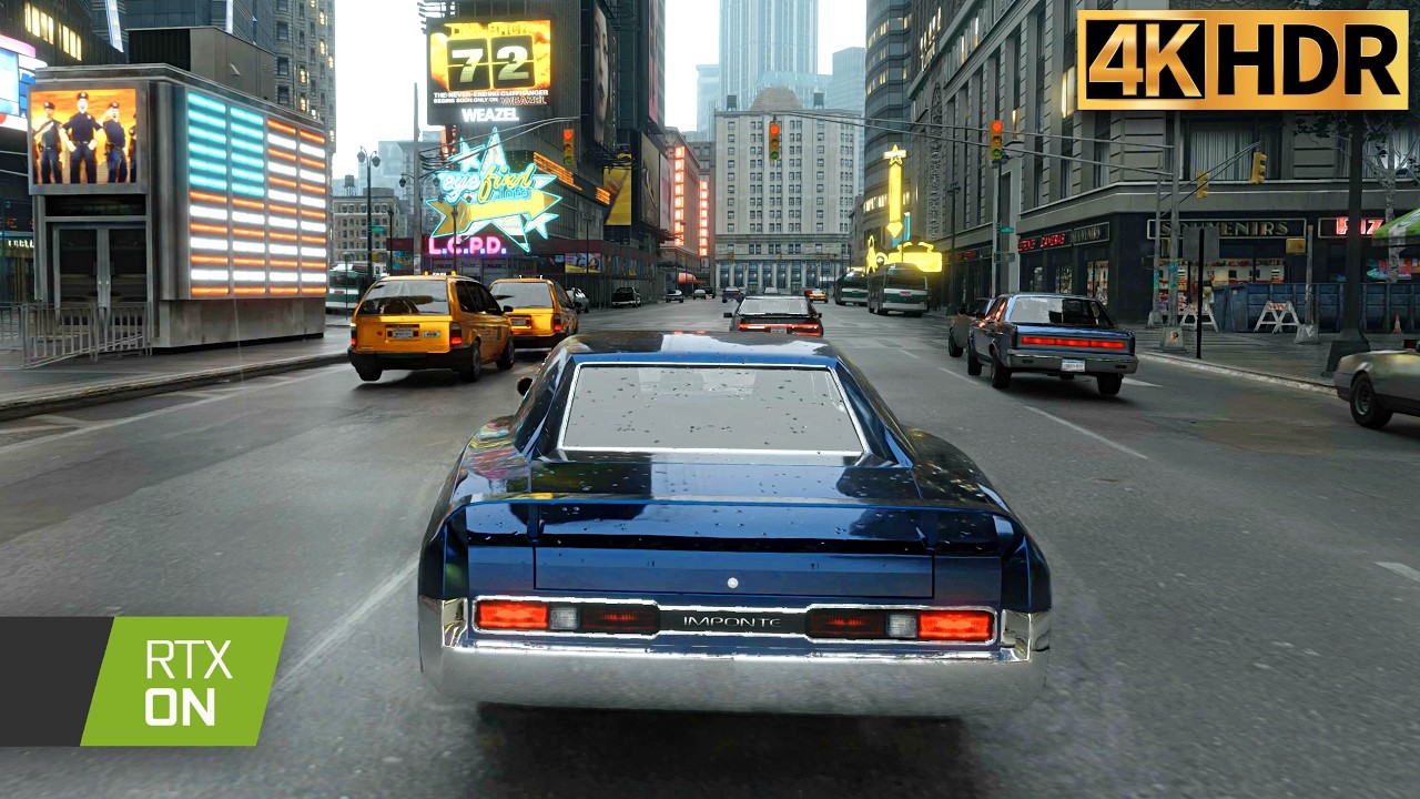 GTA 4 RTX Remix Path Tracing REMASTERED 2026 Textures 4k Graphics Mod! RTX 5090 Max Settings