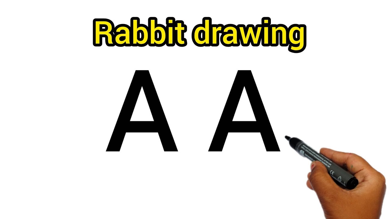 How to Draw a Rabbit Using AA Letter | Unique Letter Art Idea