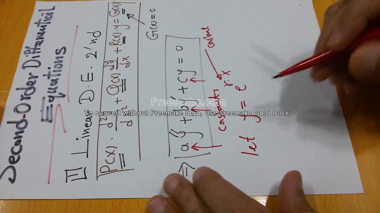 Differential Equations 9: Second-Order Homogeneous Linear D. E.with constant Coefficients