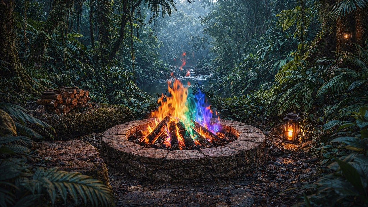 Ambient TV 4K HD Fireplace color Fire Ambiance - TV 4K HD  Feu cheminée coloré Amazonie 