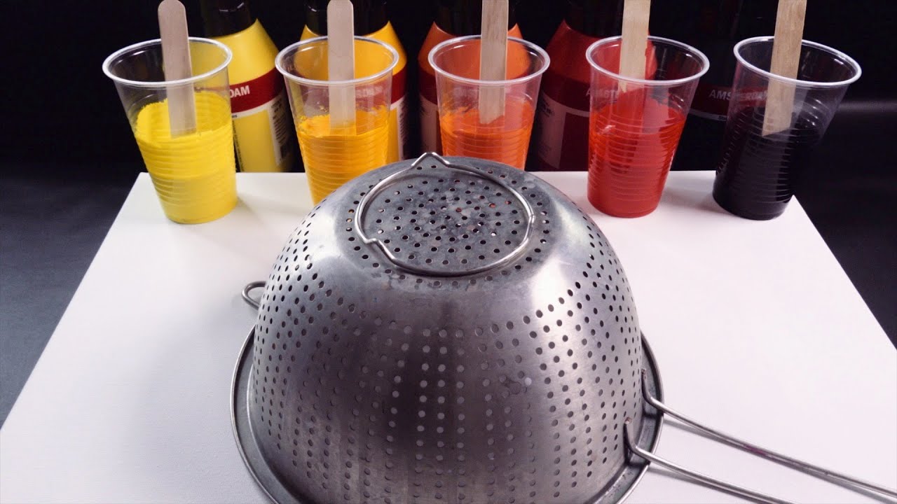 Fluid Art Colander pour - Paint + Water - Is that possible? 