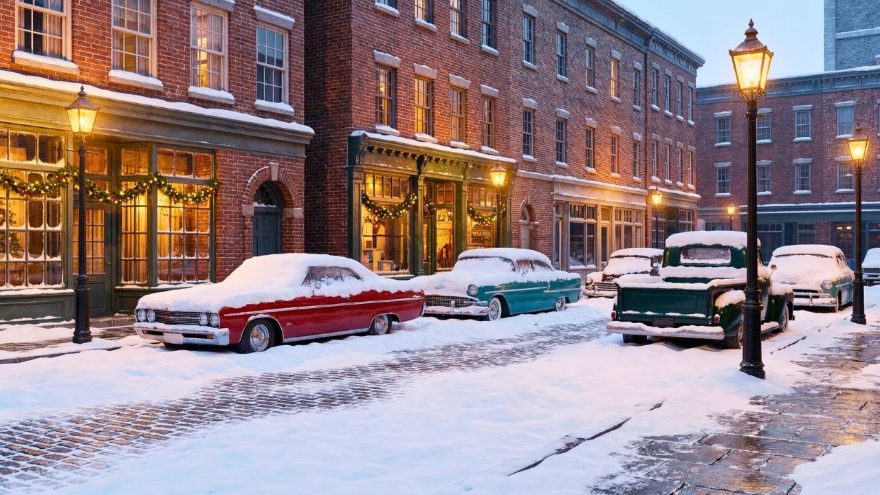 Classic Winter Jazz Piano Snowy Street for Relaxing Sleep Ambience