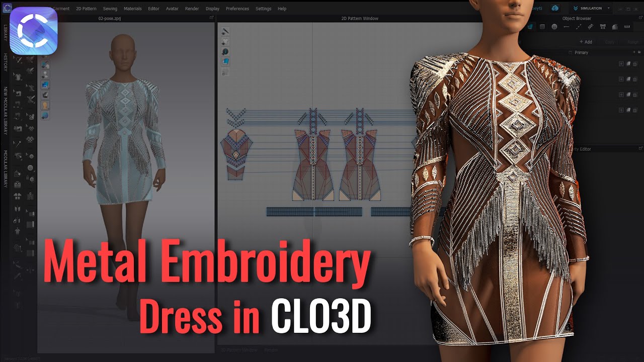 How to Create a Metal Embroidery Dress in CLO 3D