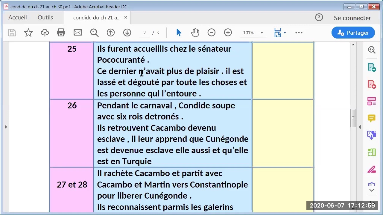 Candide ou l'optimisme du chapitre 25 au chapitre 28