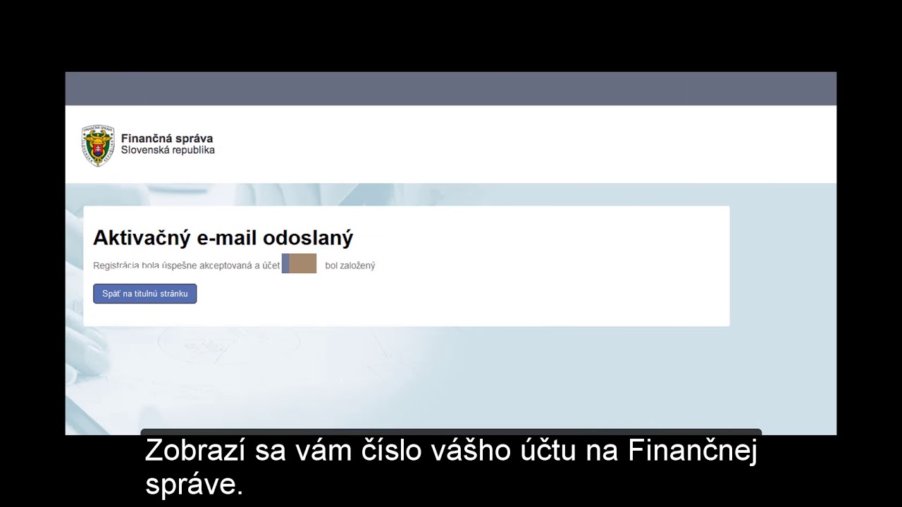 Registrácia na portáli Finančnej správy