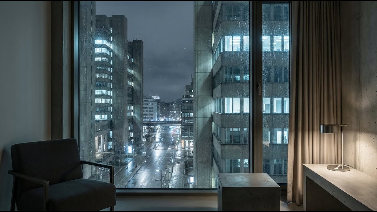 Berlin Midnight Rain 🌧️ | Industrial Calm Lofi from a Hotel Window
