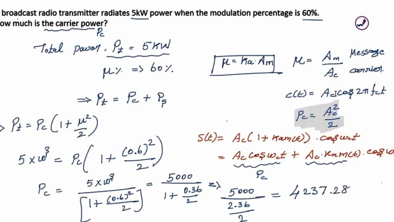 Amplitude Modulation solved problems | Example problems on amplitude modulation