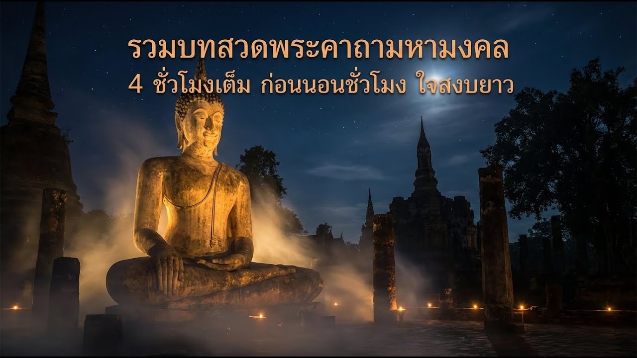 รวมบทสวดพระคาถามหามงคล 4 ชั่วโมงเต็ม ก่อนหลับหนึ่งชั่วโมง ใจสงบยาว | บทเพลงกล่อมนอน เสริมสิริมงคล