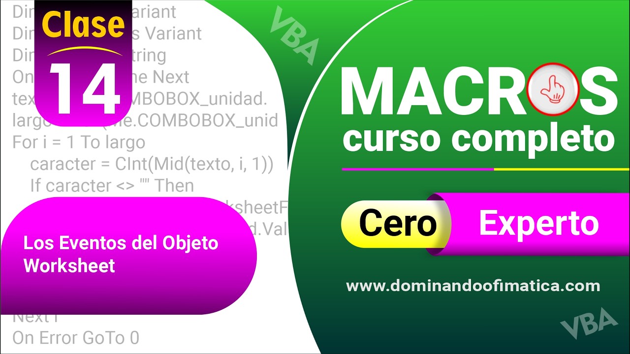 VIDEO 14 - Los Eventos del Objeto Worksheet