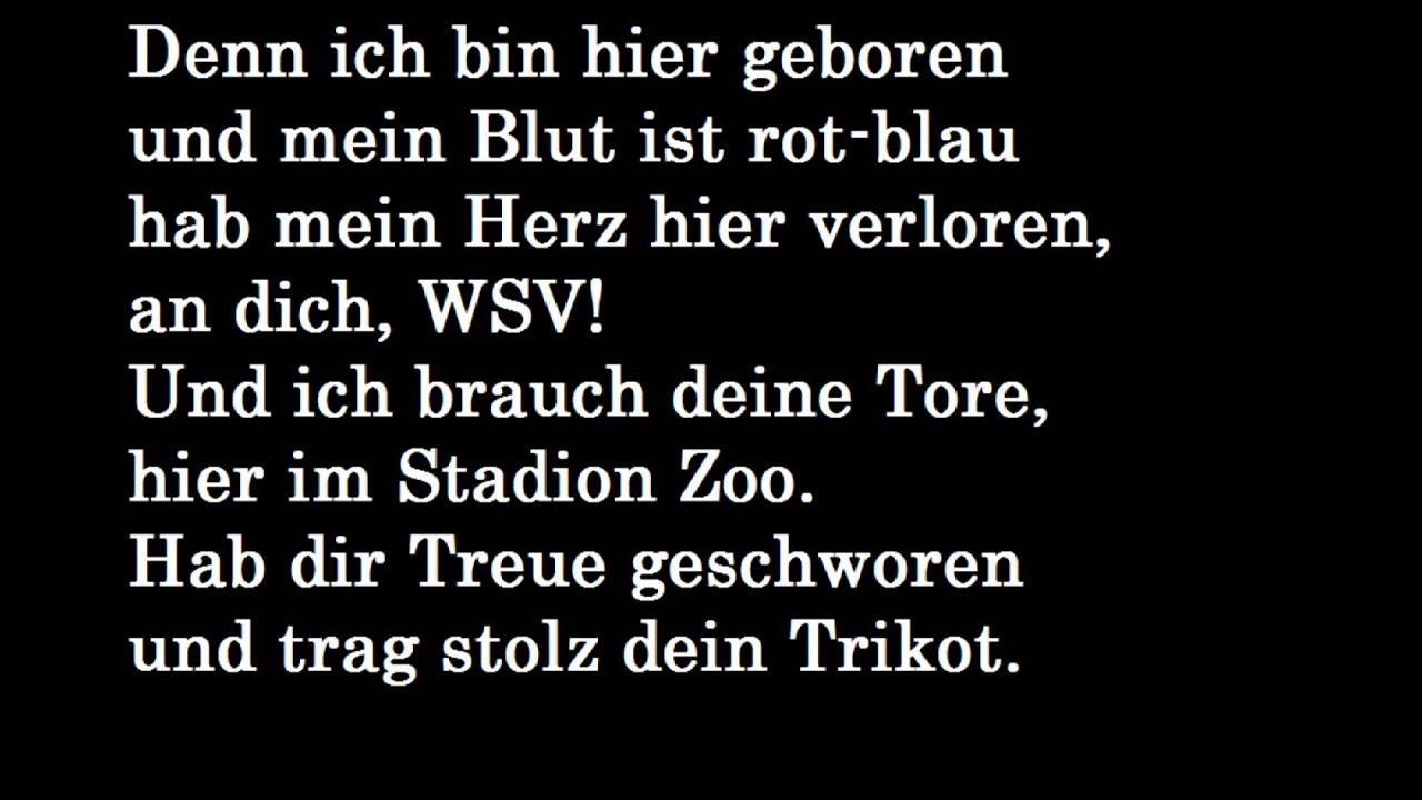 An dich WSV [Lyrics]