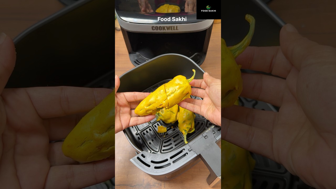Viral mirchi pakoda in air fryer #mirchi #pakoda #ytshorts #shorts #trendingshorts #airfryer
