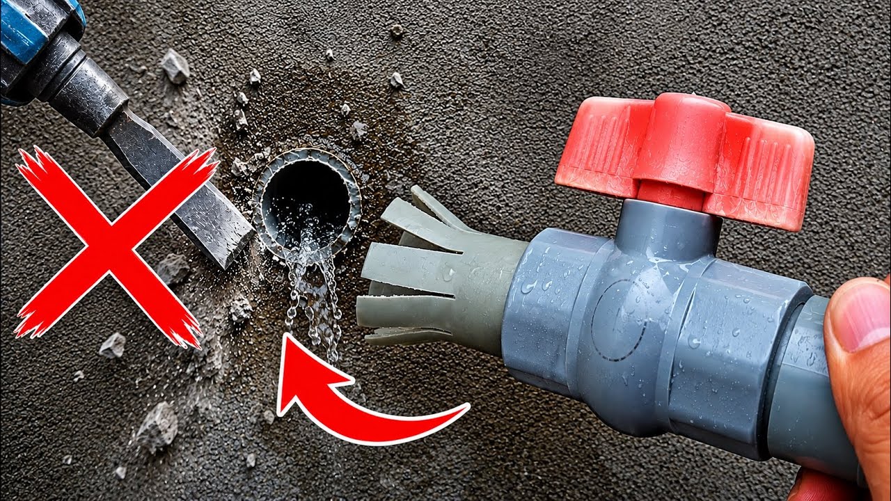 Cách Xử Lý Ống Nước PVC Gãy Sát Tường bạn không ngờ tới | KHÔNG KHOAN ĐỤC #meodoisong | MẸO VẶT TV