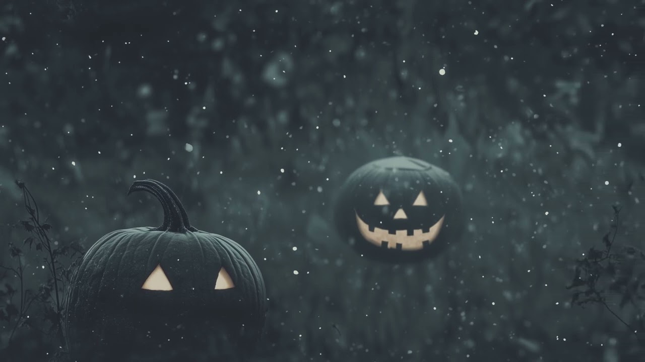 Spooky Halloween Pumpkins Background Loop