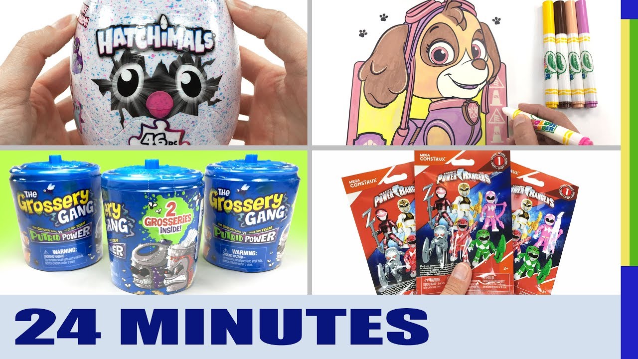 24 MINUTE Compilation - Grossery Gang, HUGE Hatchimals Egg, Paw Patrol Skye, Power Rangers Surprise