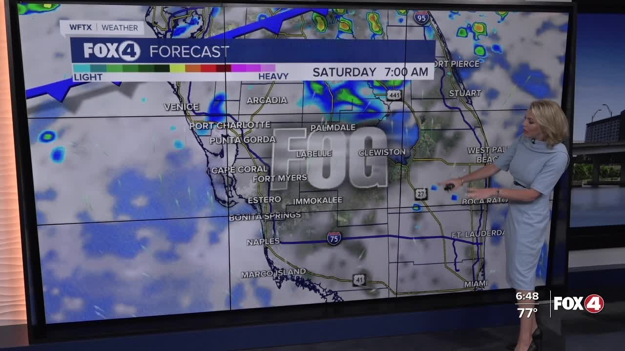 Watch for fog tonight plus a few showers