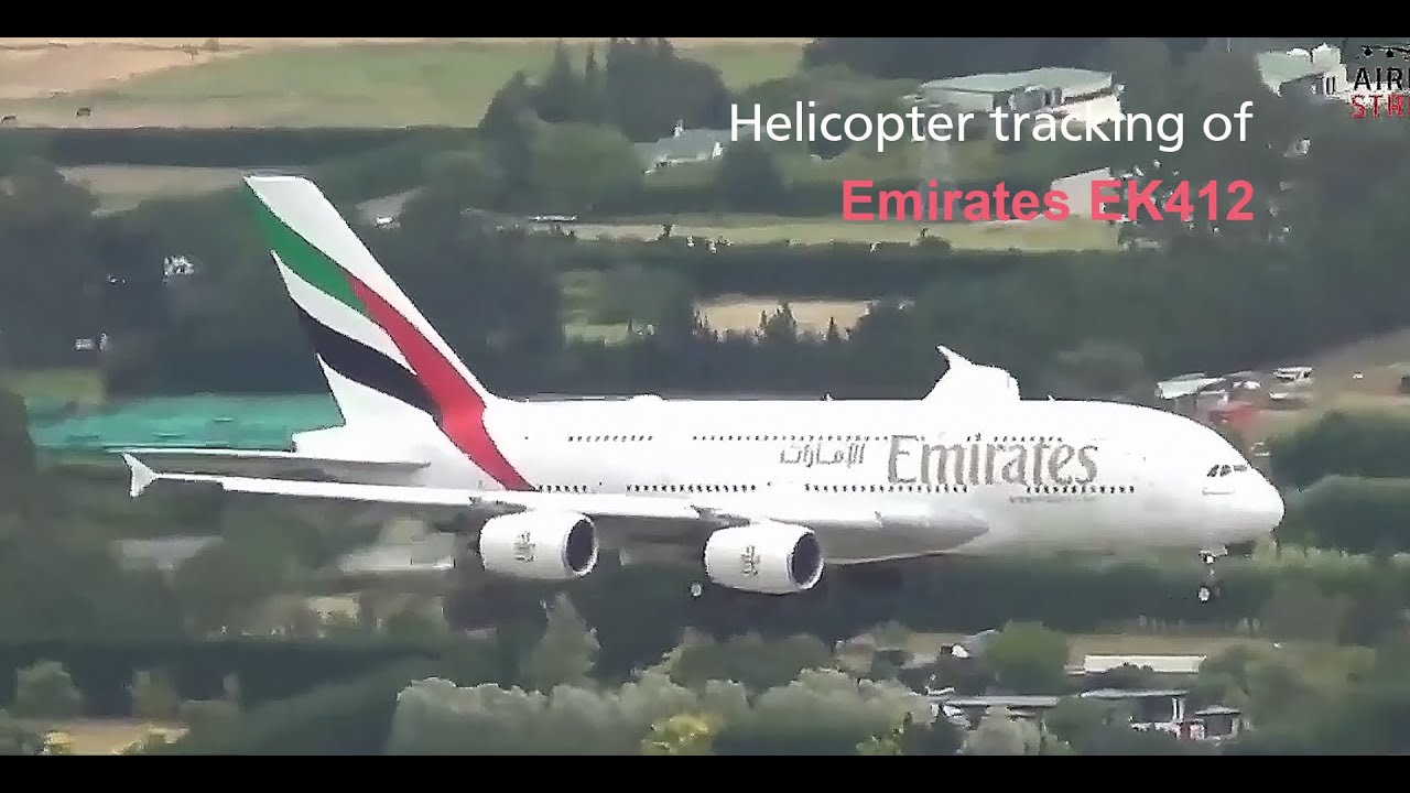 Мы следовали за самолетом Emirates A380 на вертолете до Крайстчерча 22.12.25