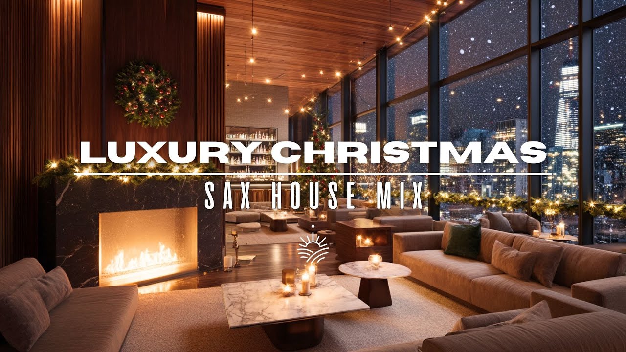 A Christmas in Gold 🎄✨ | Smooth Sax House Mix 2025 | Candlelit Lounge & Warm City Views