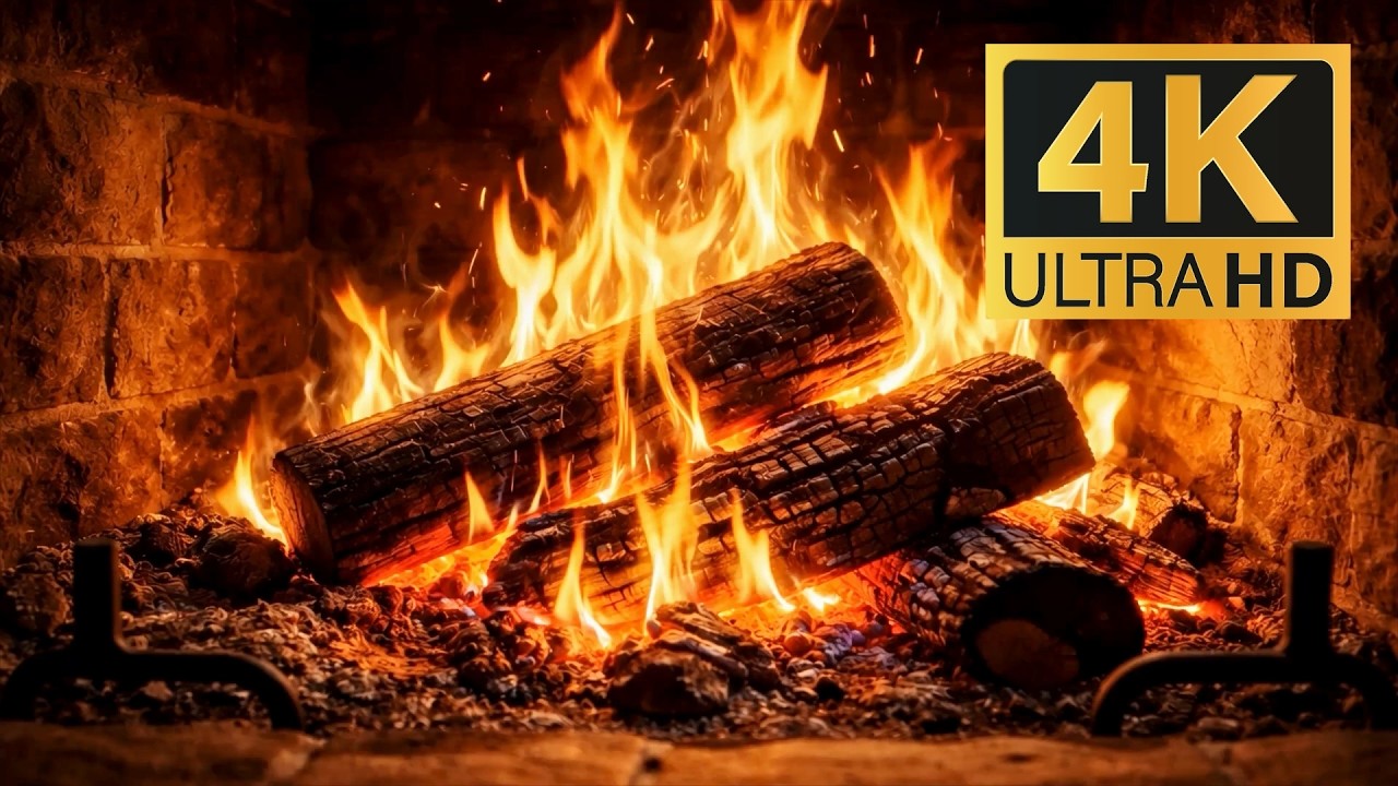 Fireplace screen 4K
