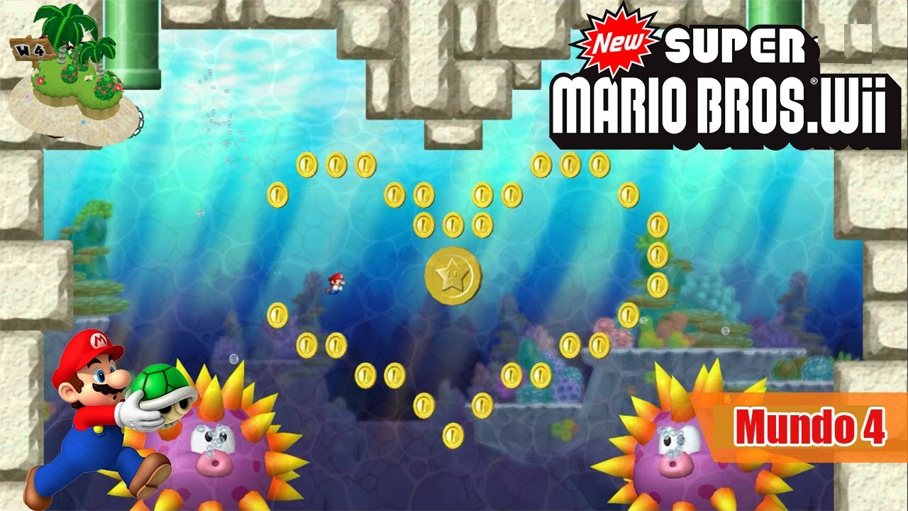 Guía New Super Mario Bros Wii |  Mundo 4