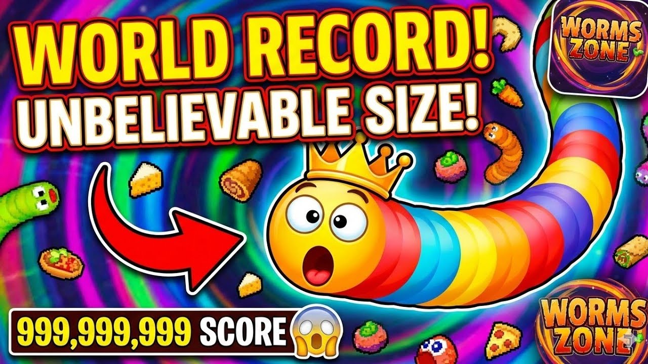 WORMS ZONE: From Tiny Worm to WORLD RECORD Size!| Lootlab gaming