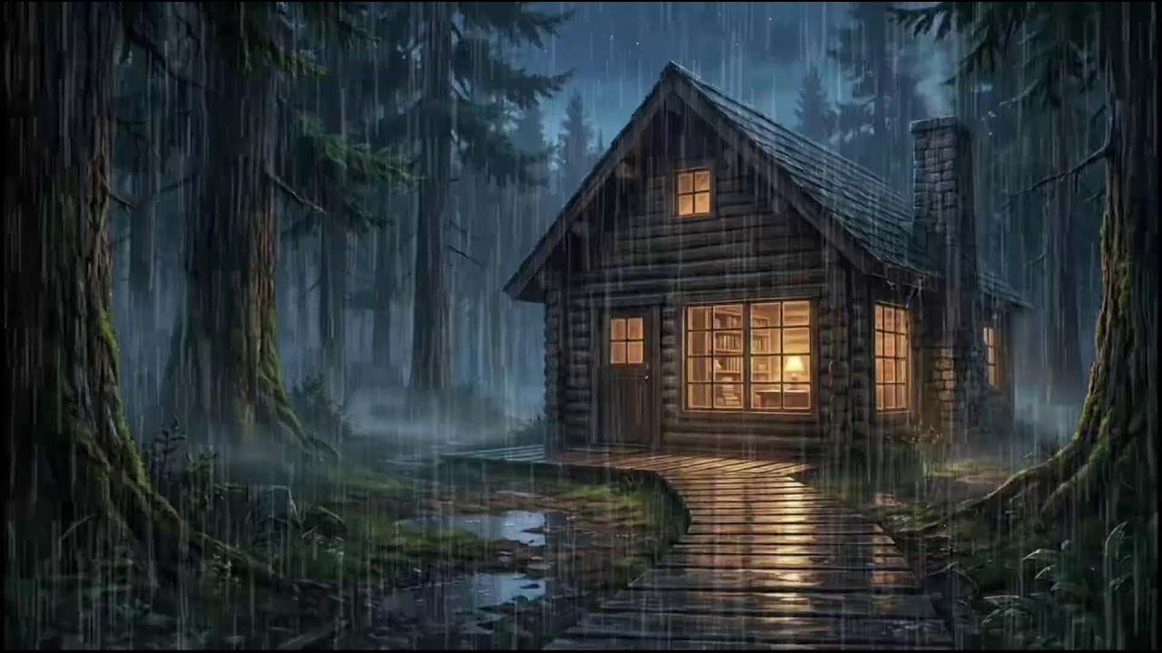 Forest Cabin After Rain 🌧 | Gentle Rain Sounds for Deep Sleep and Calm, Peaceful Rainy Nights