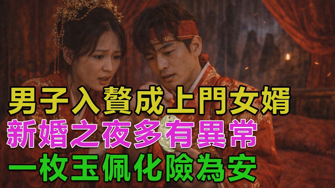 民間故事：男子入贅成上門女婿，新婚之夜多有異常，一枚玉佩化險為安