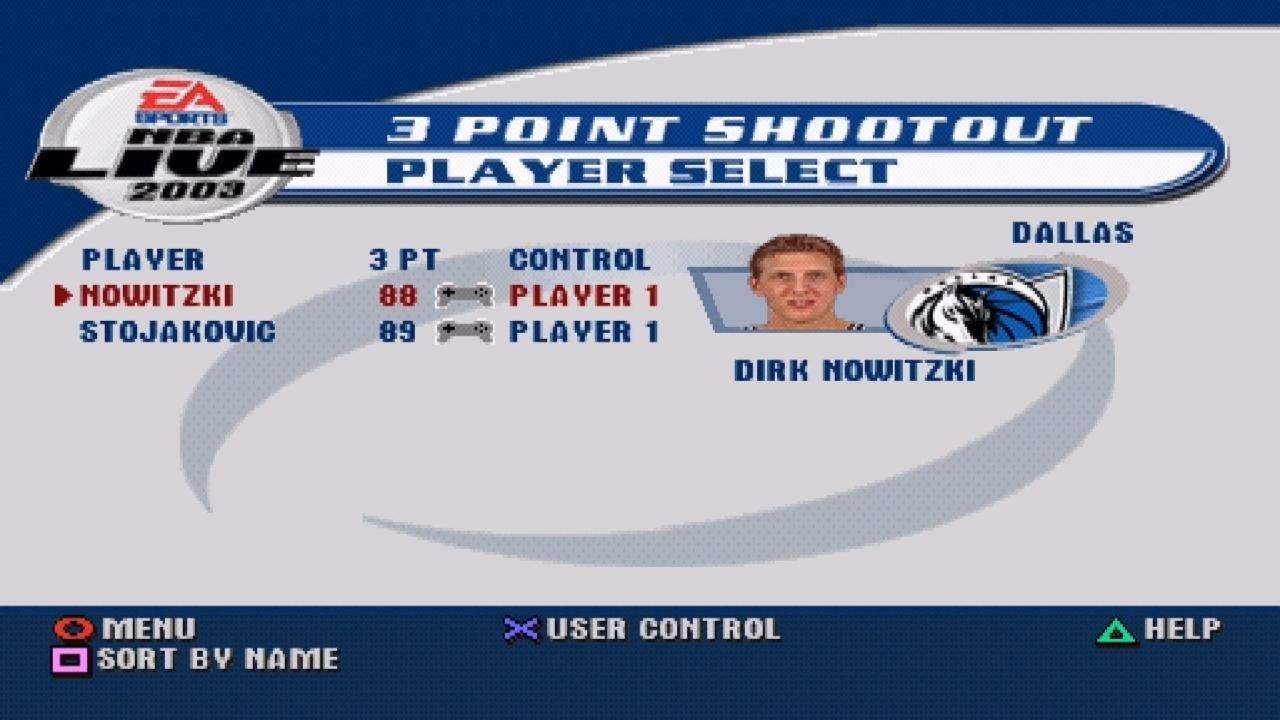 NBA Live 2003 (PS1) Throwback: Dirk vs. Peja in the 3-Point Contest!