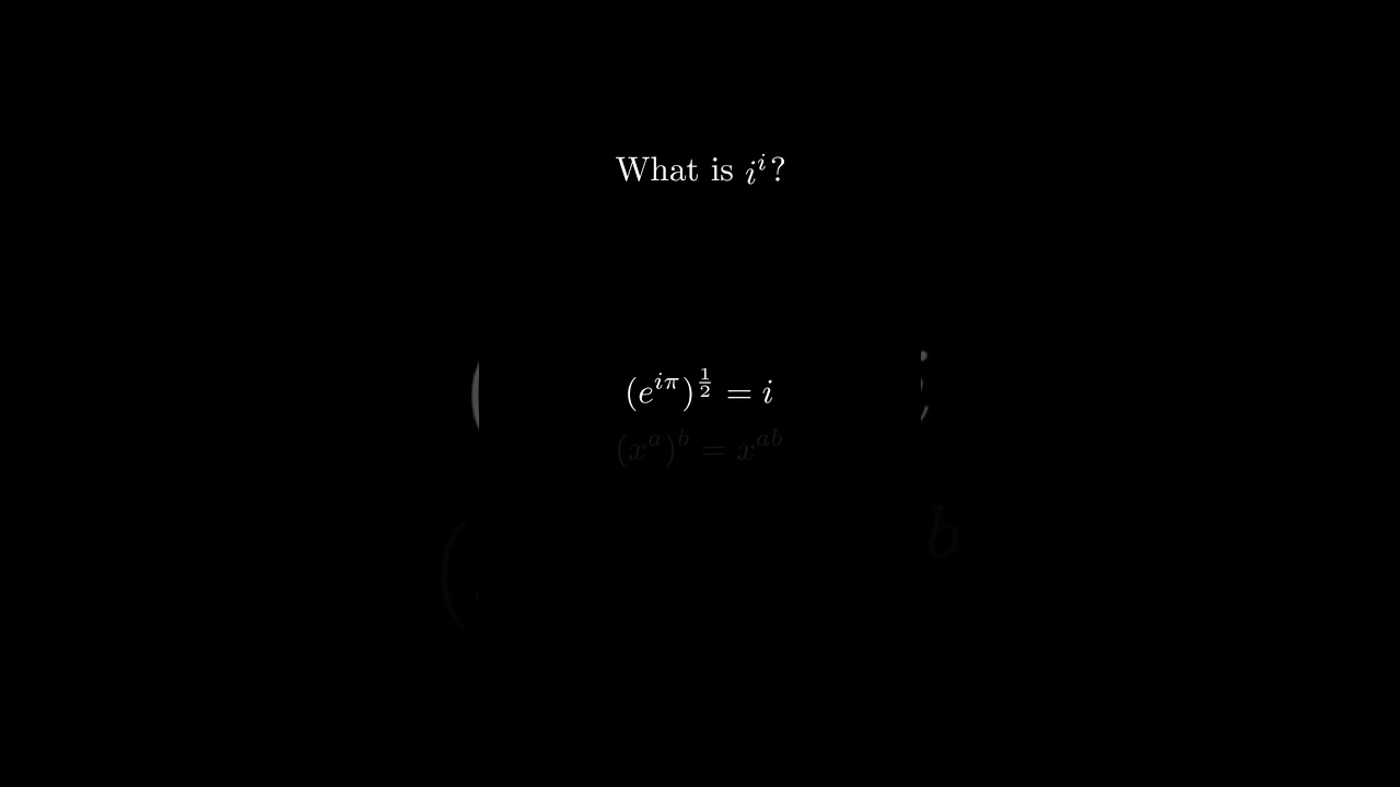 What is i^i? And How is it a Real Number? #math #shorts #numbers