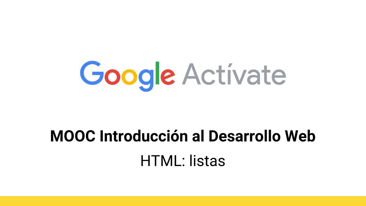 MOOC Introducción al Desarrollo Web, parte 1 - 2.12 HTML: listas - Actívate