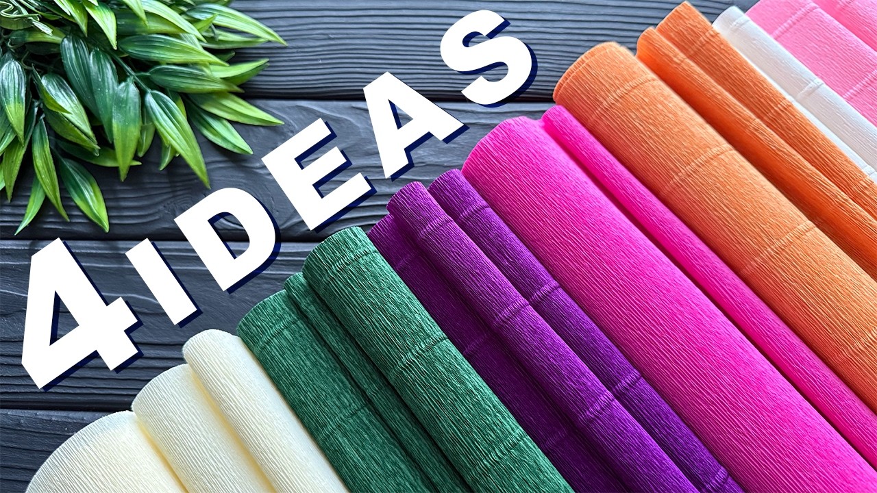 4 EASY IDEAS💥Crepe Paper Decoration Ideas DIY Crepe Paper Flowers